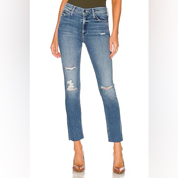 MOTHER Denim - Mother The Mid Rise Dazzler Ankle Fray Jeans in Weekend Warrior Size 24